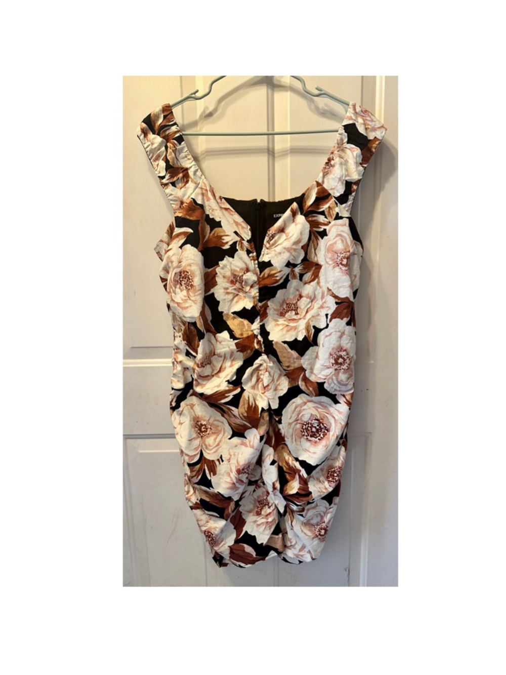 Express Linen Floral Mini Dress